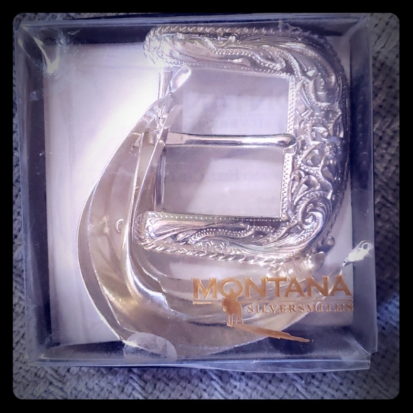Montana Silversmiths Accessories - Vintage Montana Silversmith Tips, Heels and Buckle
